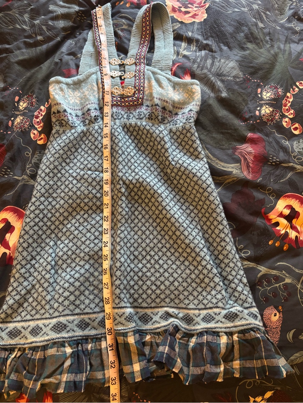Free People Vintage Fair Isle Nordic Pinafore Dress - Picture 10 of 10